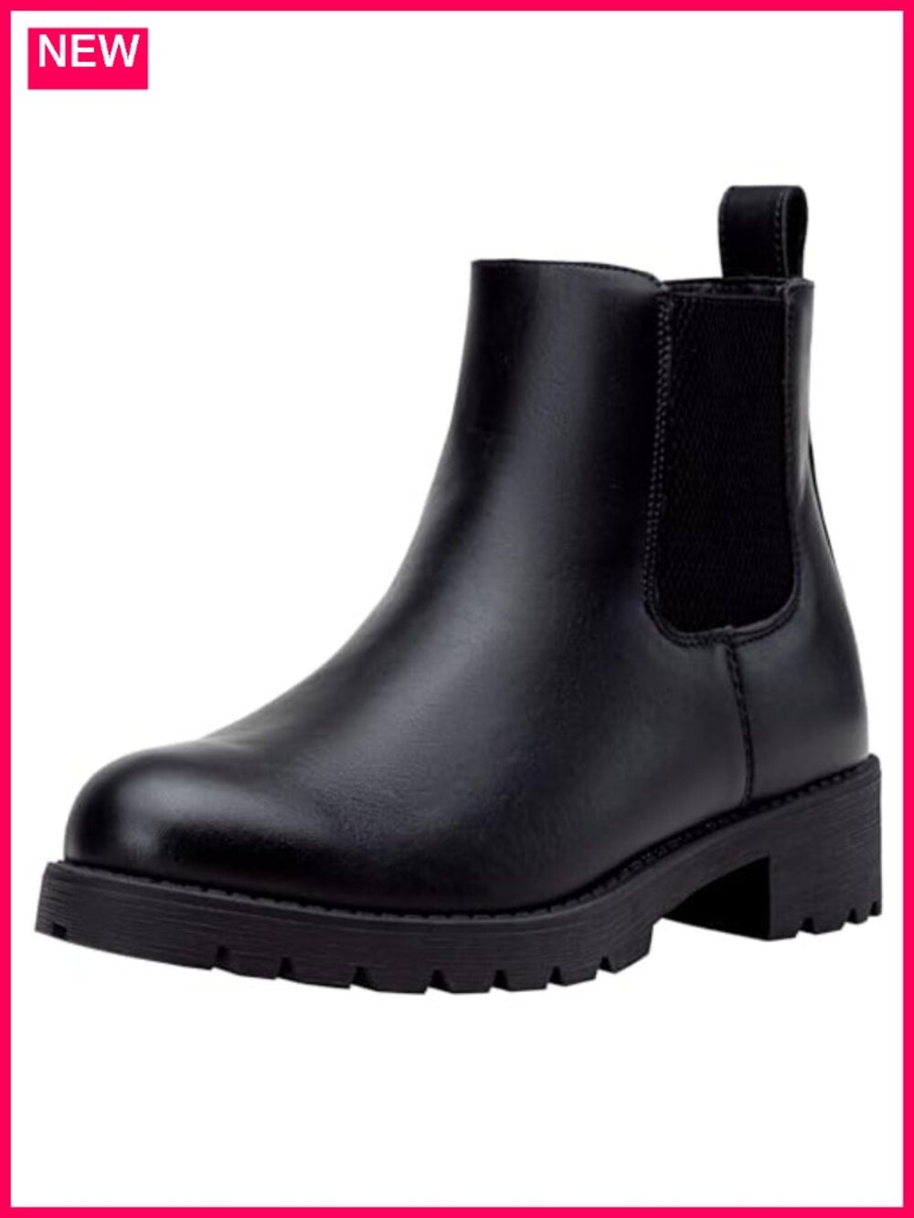 Women's Ankle Booties Pull-On Low Heel Faux Leather Chelsea Boots